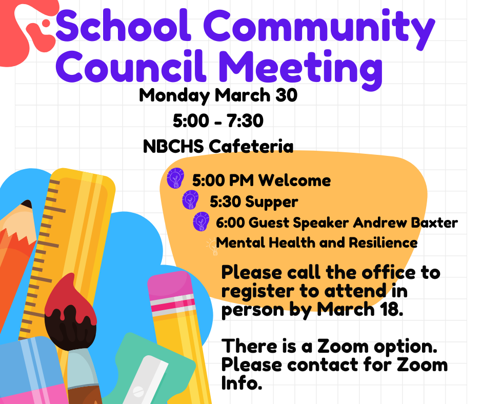 School Community Council General Meeting Poster 2026